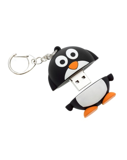 Trendz Novelty Character Stocking Filler 8GB USB Flash Drive Memory Stick with Keyring Attachment - Penguin